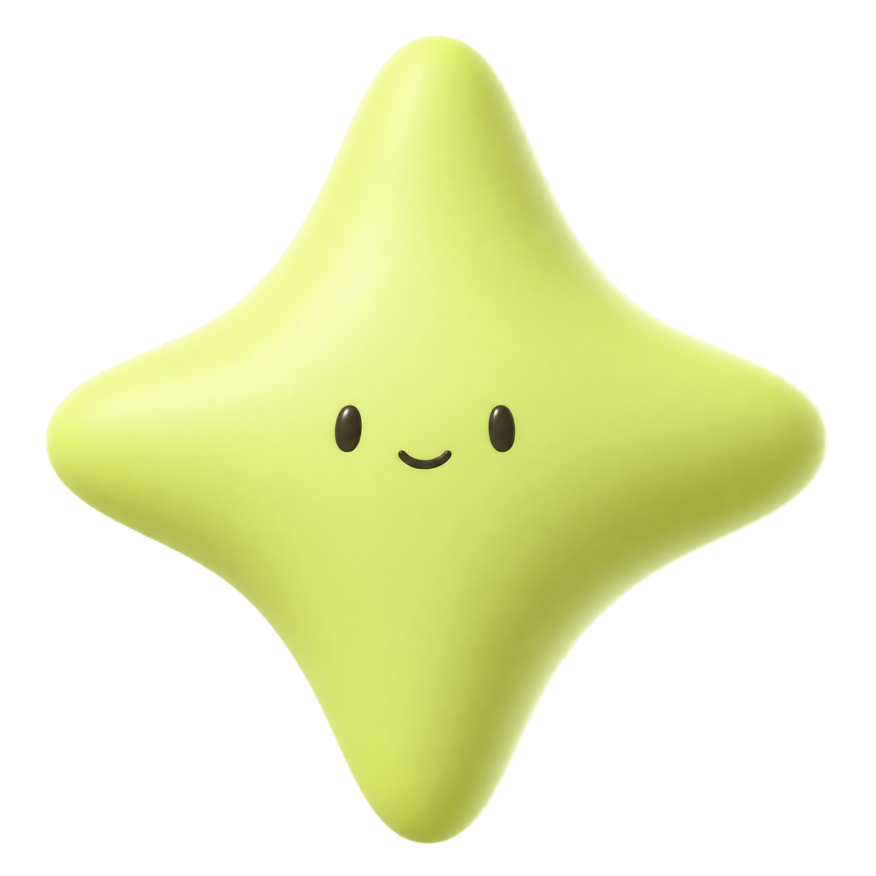 Maskot bintang Starmy berwarna lime